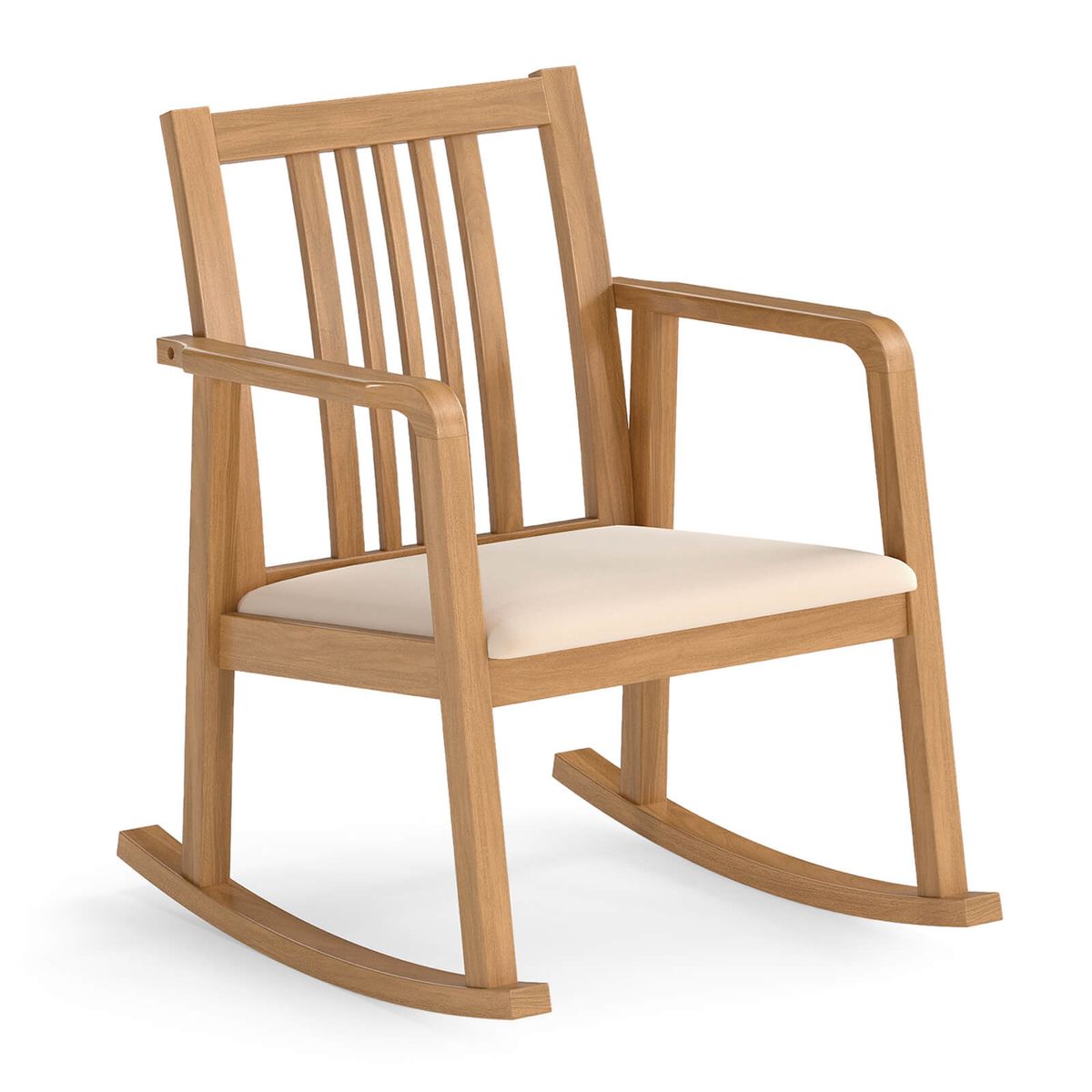 Rocking Chair with Cushioned Seat (1- or 2-Pack) - Natural-1