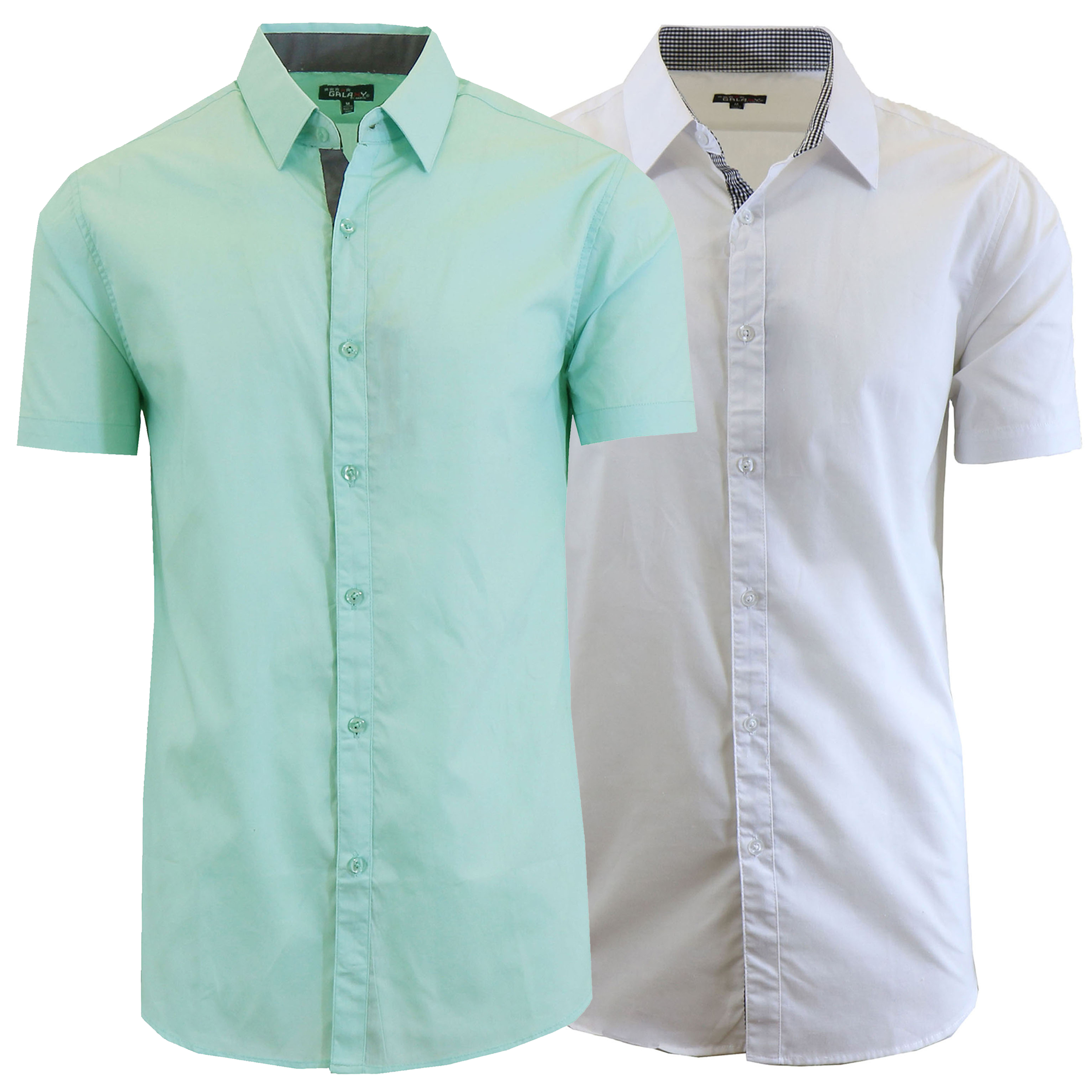Men's Short Sleeve Solid Classic Dress Shirt (2-Pack) - MSS-500 / MT-WH / S