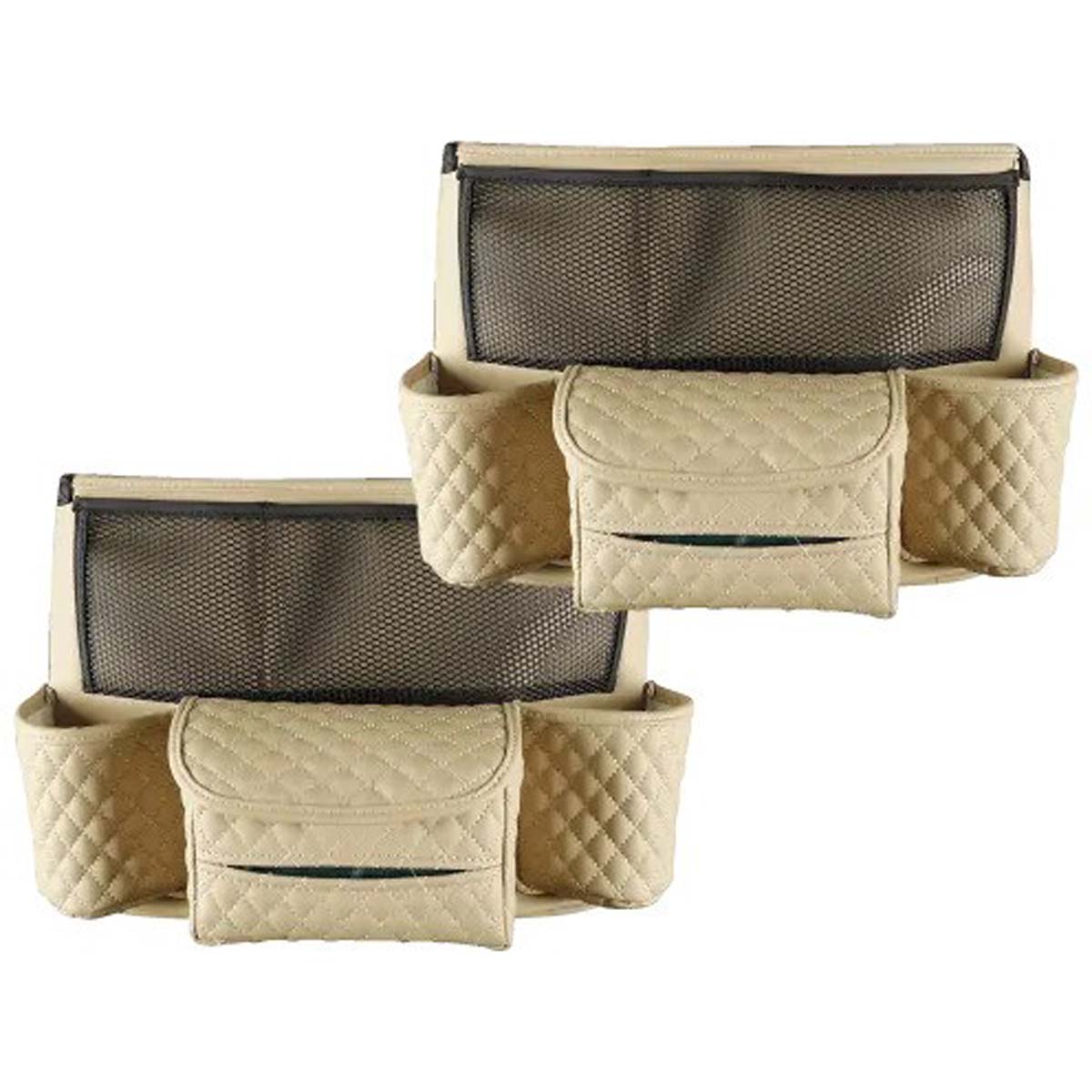Wesley & Olivia Universal Automotive Storage Valet (2-Pack) - Automotive Storage Valet Bags - Vanilla