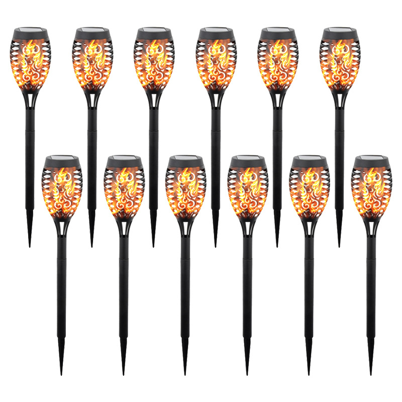 Solar Torch Flame Pathway Light (1- to 12-Pack) - 12 pack