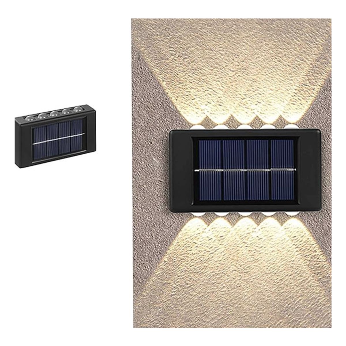 Waterproof Solar LED Wall Lamp - 10LED-Warm White-4Pack