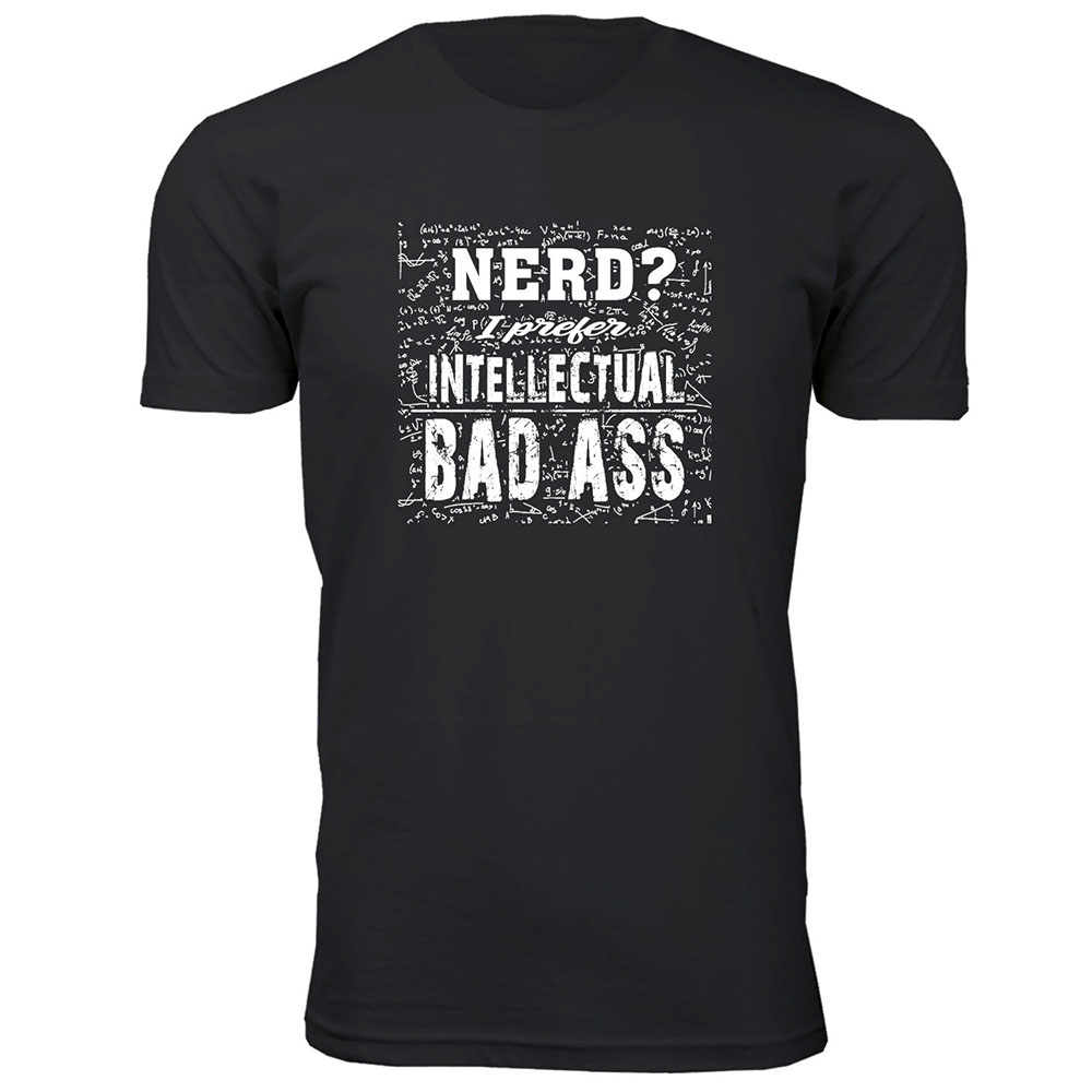 Men's Funny Nerd T-Shirt - I Prefer Intellectual - Black / 3XL