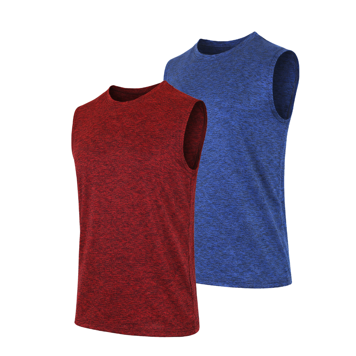 Men's Moisture Wicking Performance Sleeveless Muscle Tee (1- to 3-Pack) - J/MMPM-400 / RD-RY / XL