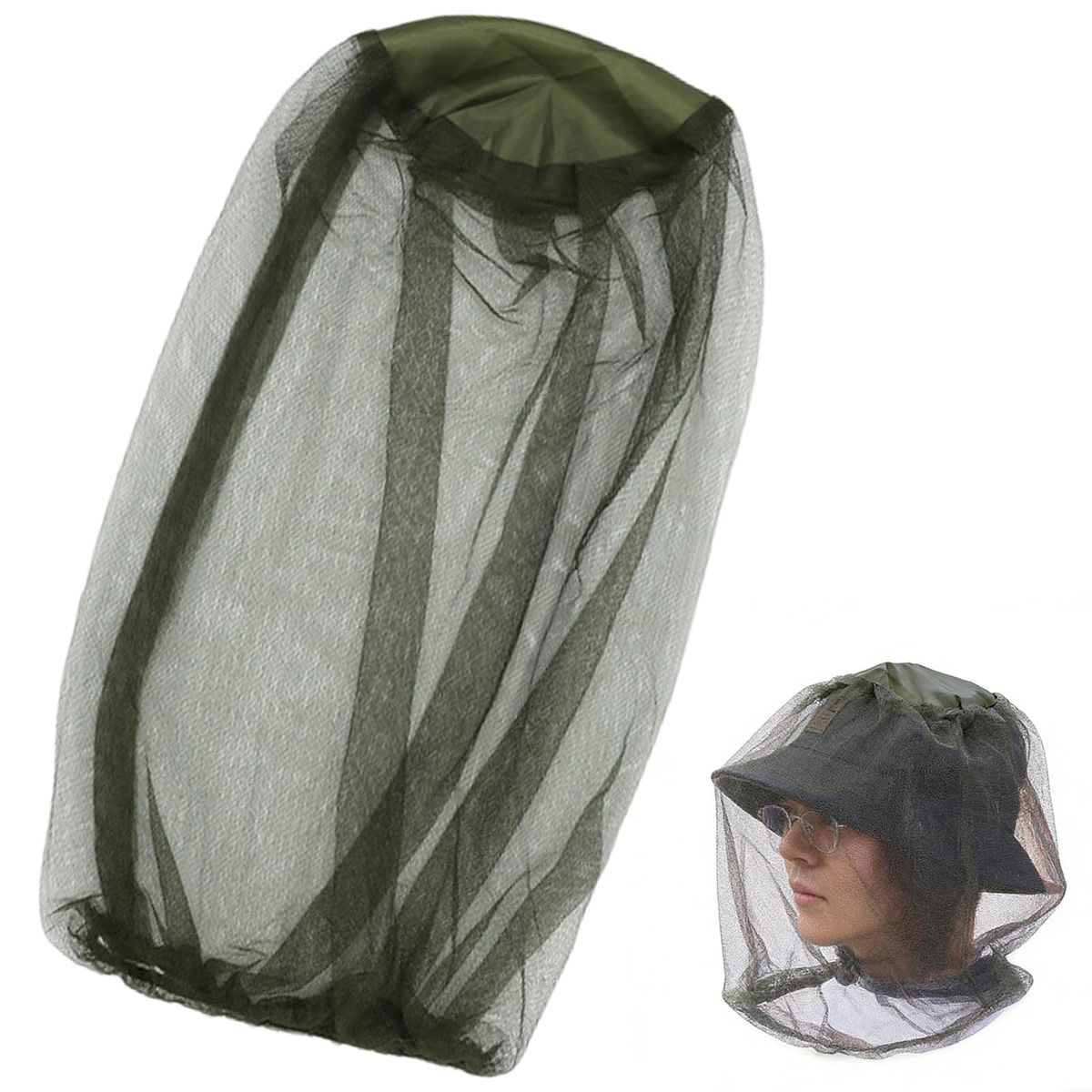 Adjustable Bug Head Net (2-Pack) - Army Green 2-pack