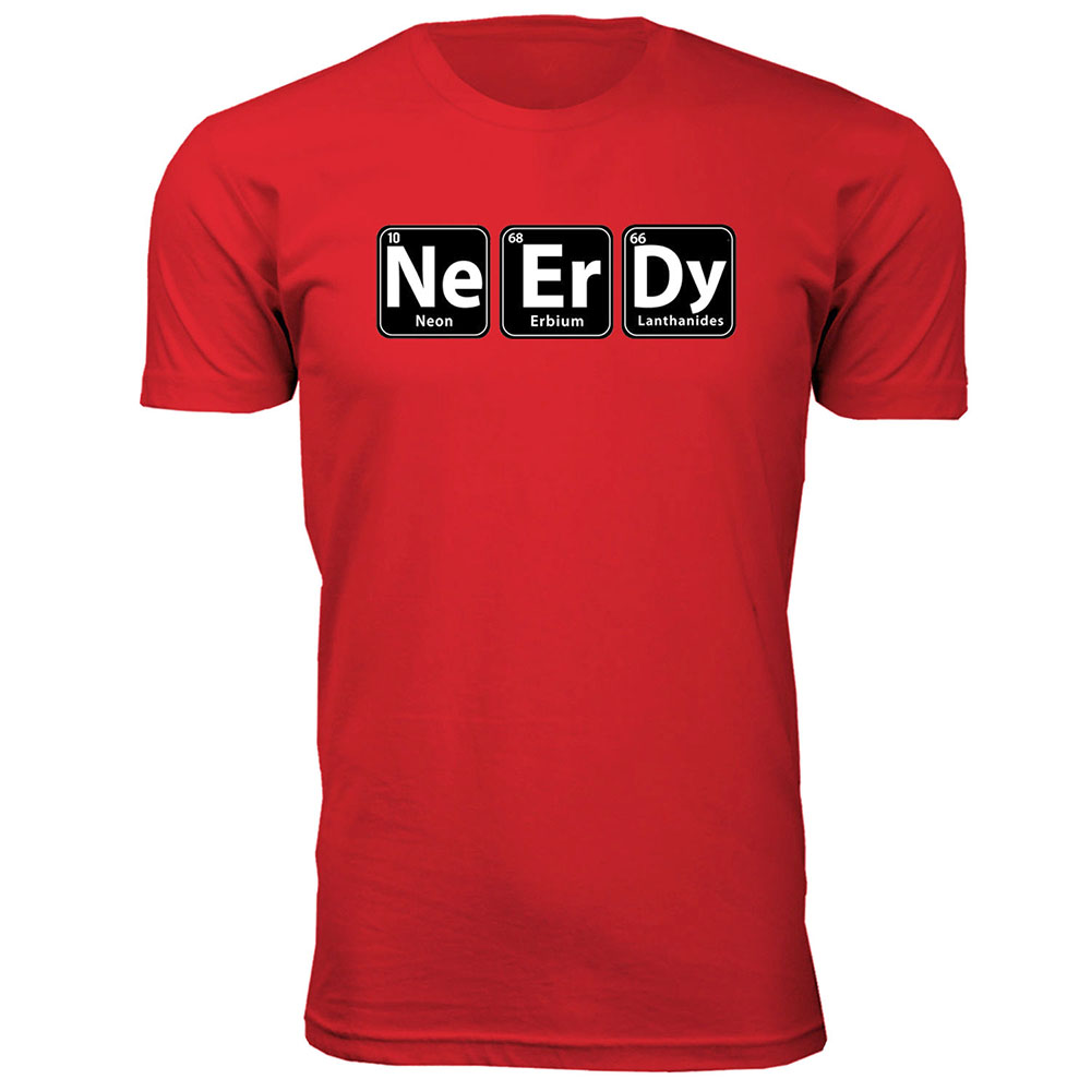Men's Funny Nerd T-Shirt - Ne Er Dy - Red / XL
