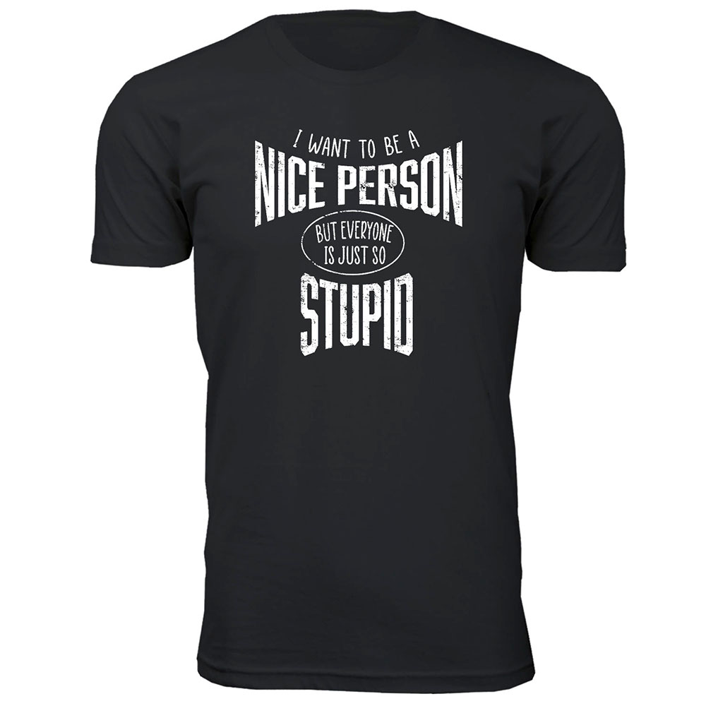 Men's Funny Nerd T-Shirt - Person - Black / S