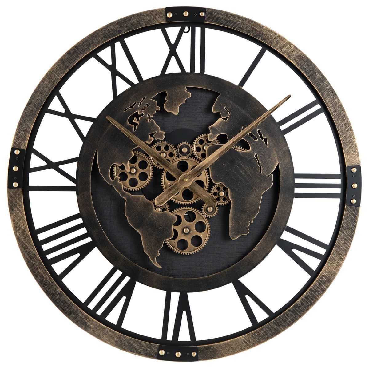 Large Metal Wall Clock - Gear Clock