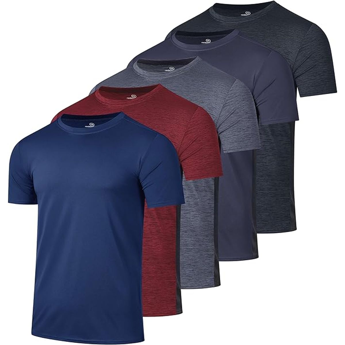 Men's Active Athletic Dry-Fit Performance T-Shirts (5-Pack) - SET 2- XL