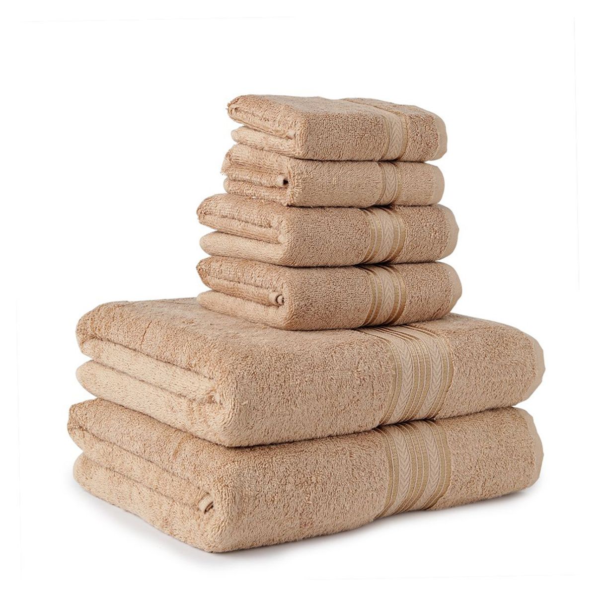6-Piece Ringspun Cotton Towel Set - Taupe