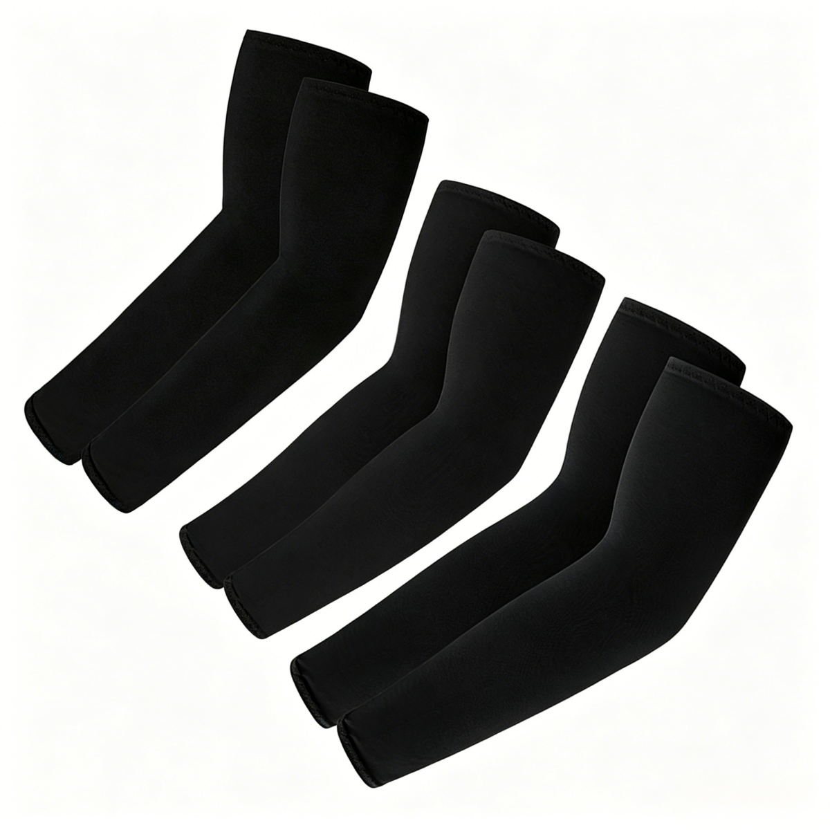 Ice Silk Sun Protection Arm Sleeves (3-Pack) - Black-3 pack