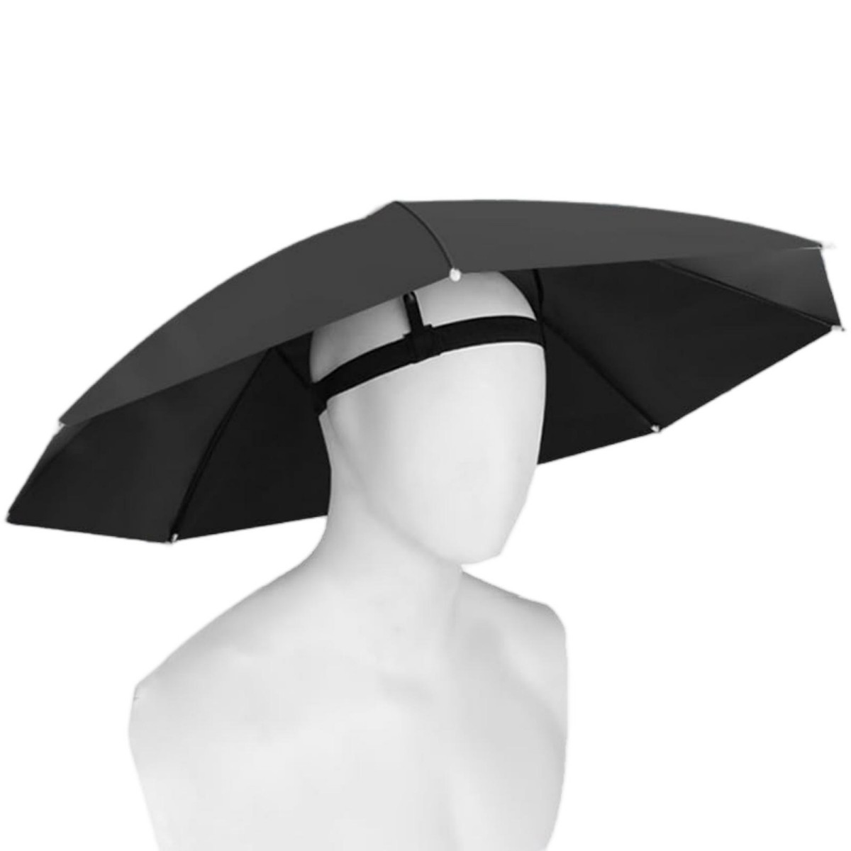 Hands-Free Umbrella Hat - Black