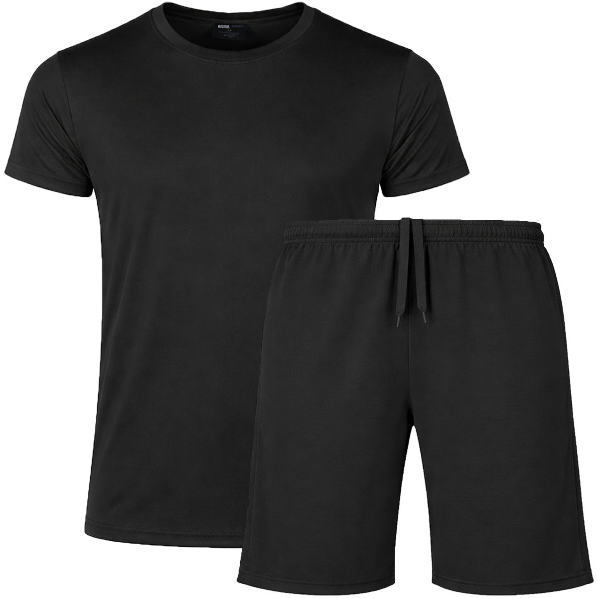 Men’s Athletic Tee & Shorts Set (2 Pieces) - MES-010 - MET020 - BK / S