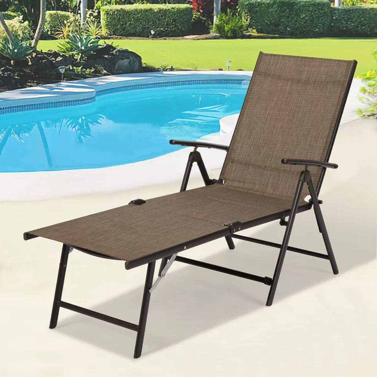 Outdoor Adjustable Chaise Lounge Chair - 1-Piece