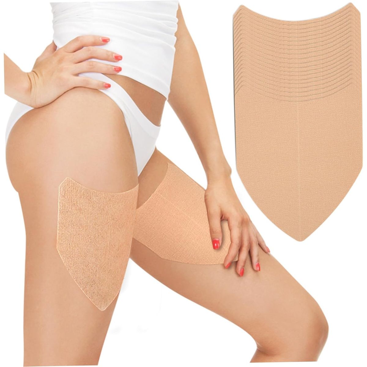 Breathable Thigh Chafing Prevention Tape (10-Pieces) - Shield-Shaped
