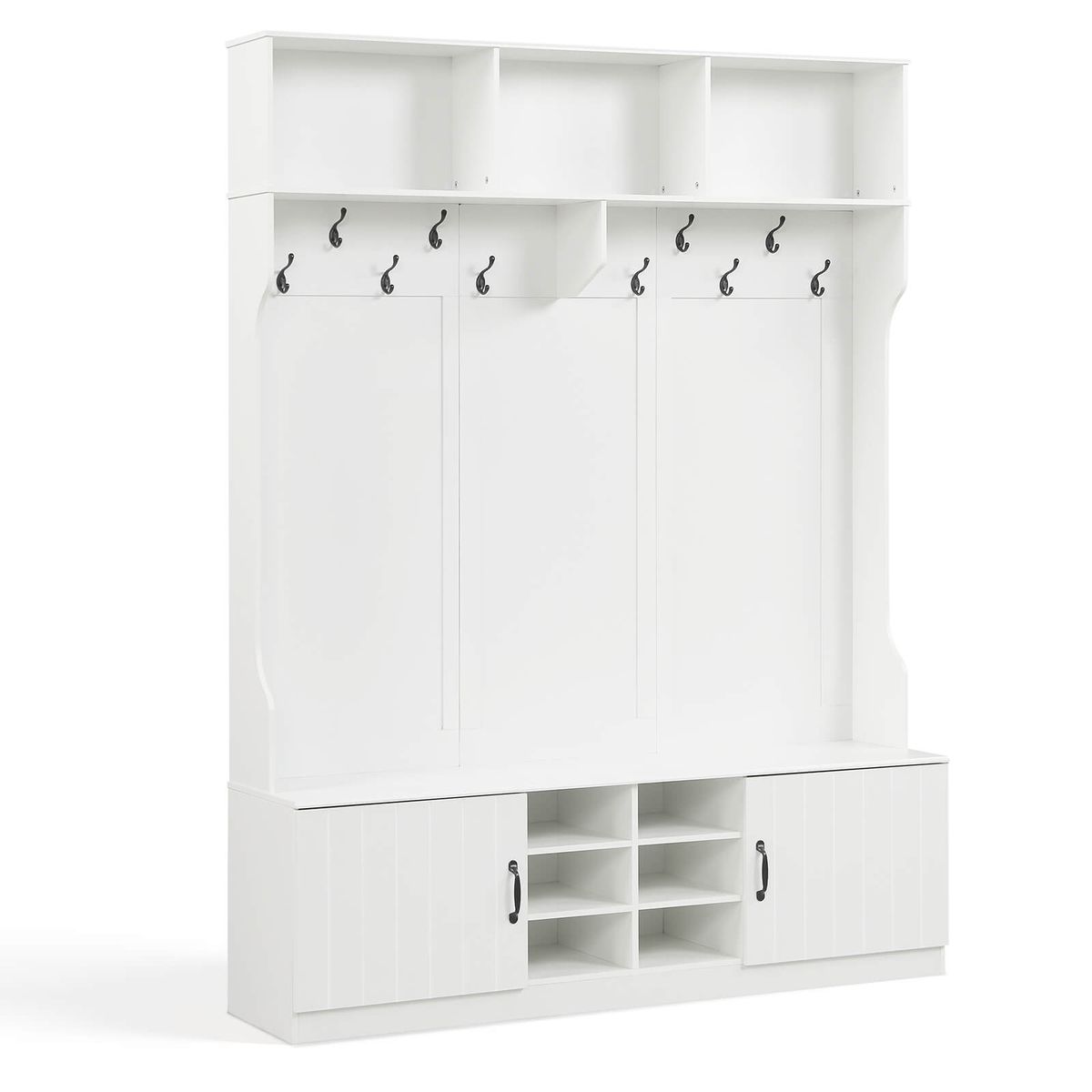 Hall Tree with Bench Storage - 6-in-1 Hall Tree