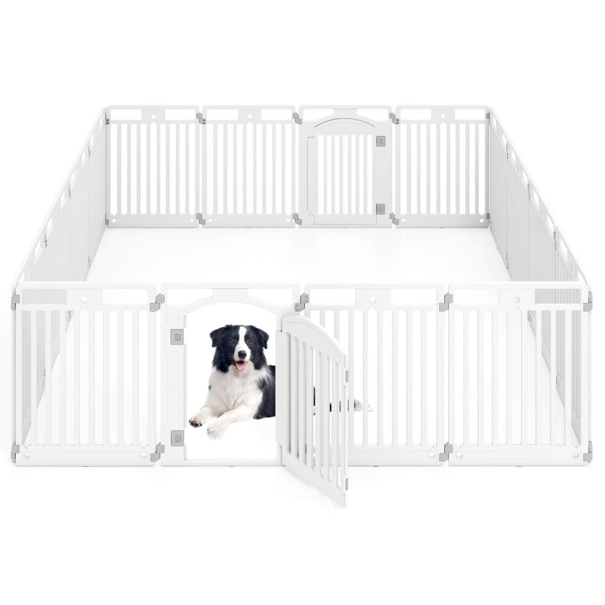 32&rdquo; Tall Plastic Dog Pen with Locking Door (8- or 16-Panels) - 16-Panel