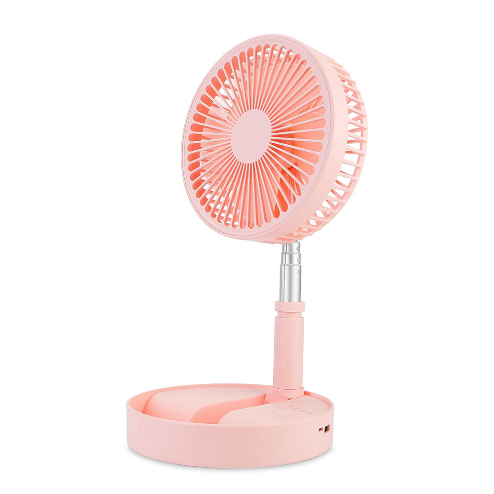 Height Adjustable Desk & Table Fan with Rechargeable Battery - Pink
