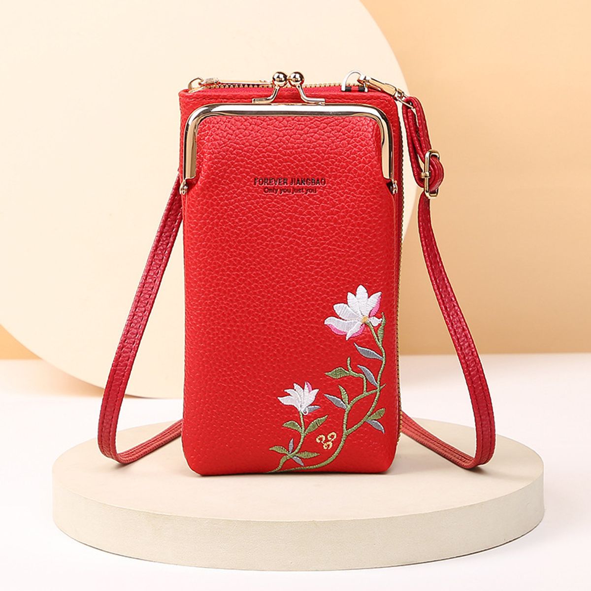Clarissa Clip Zip Crossbody Wallet - Clarissa Clip Zip Crossbody Wallet - Red