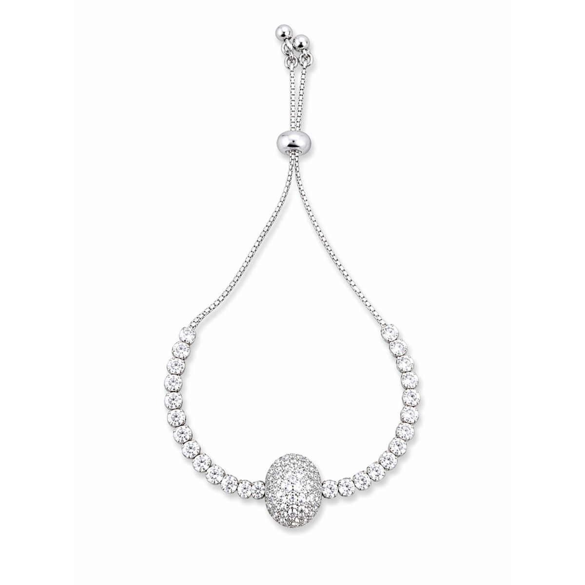 Elegant Pavé Diamond Adjustable Bracelet - silverball