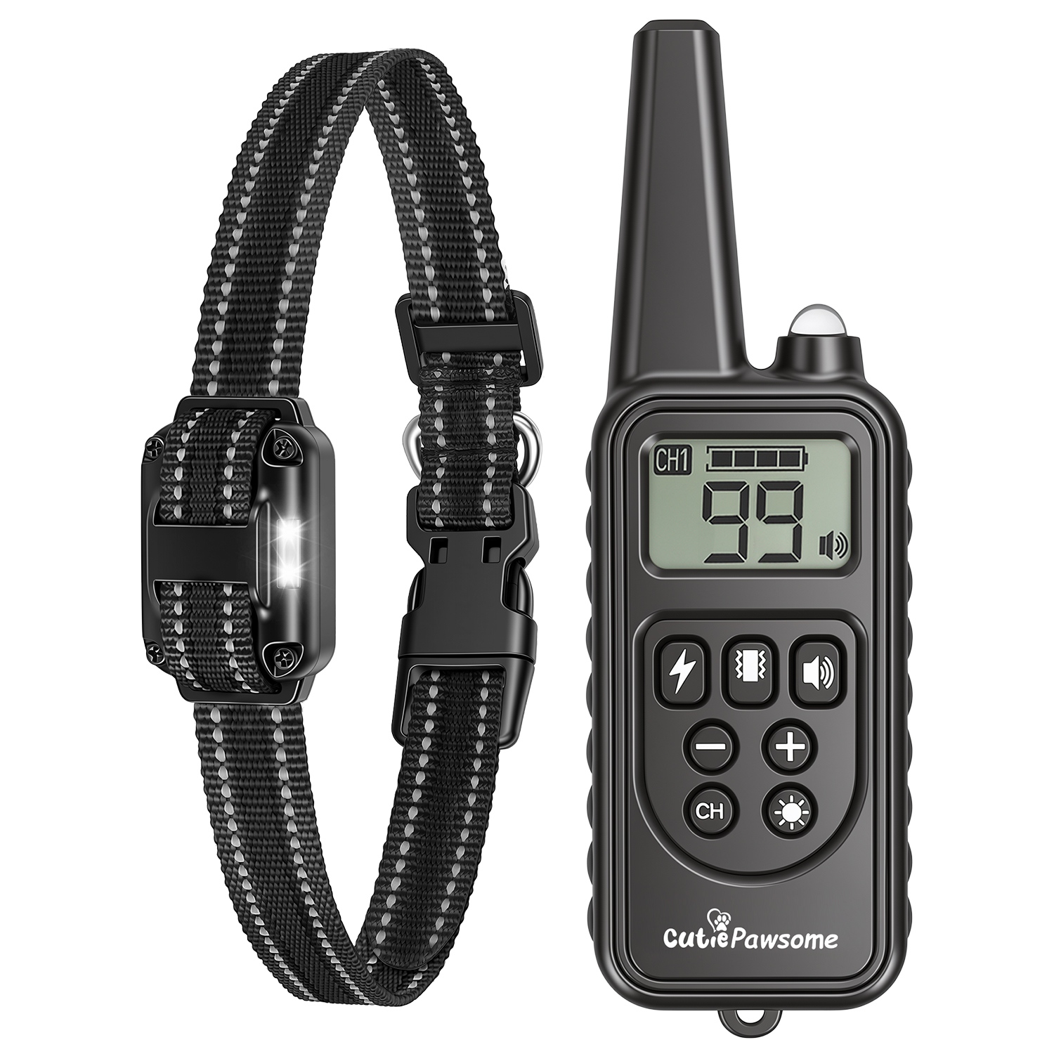 Dog Training Collar with Remote (1 or 2 Collars) - 1 Black Remote-1 Black Collar