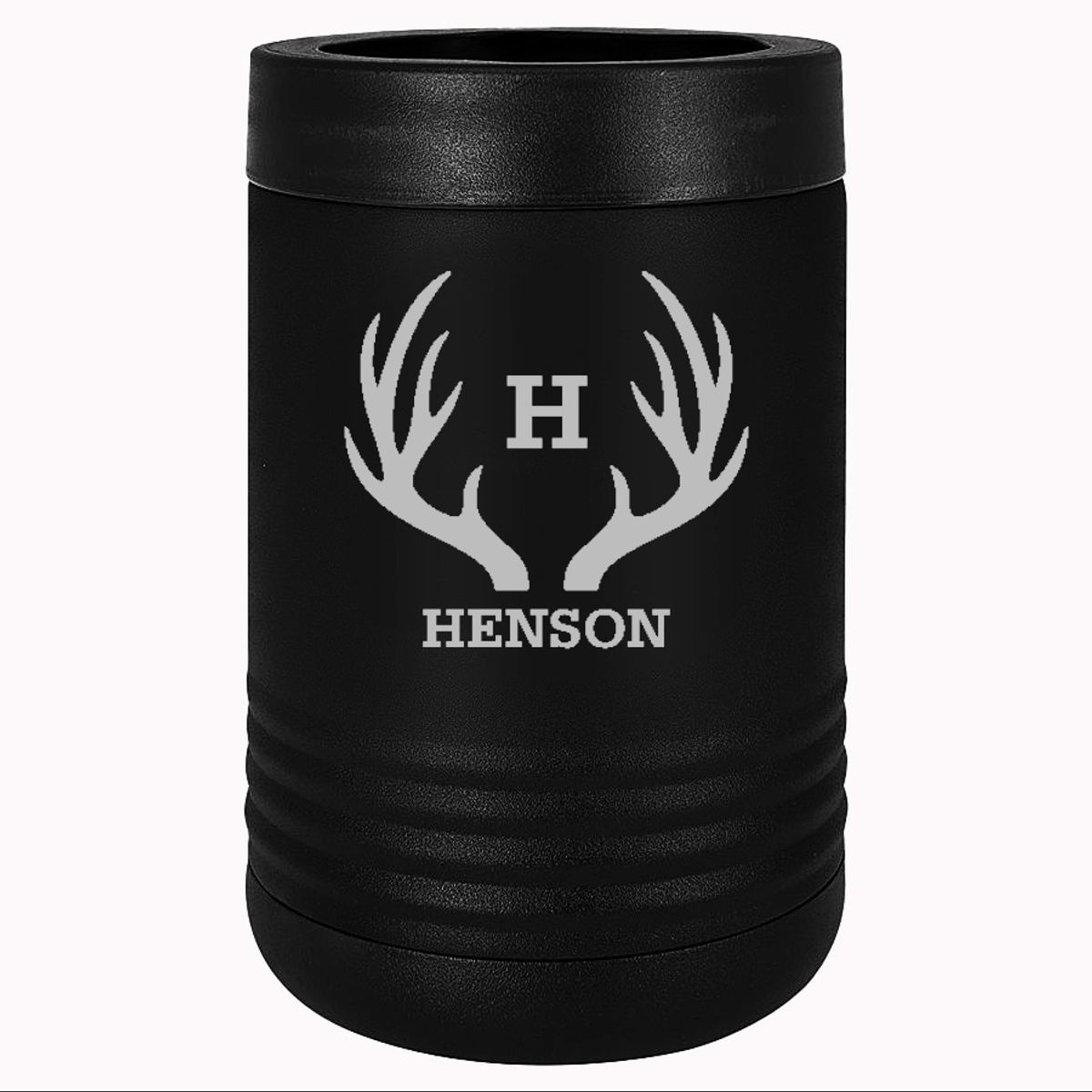 Personalized Stainless Steel Can Holders - Black