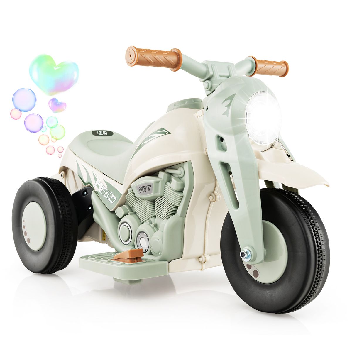 Kids' Electric Ride-on Bubble Motorcycle - Beige
