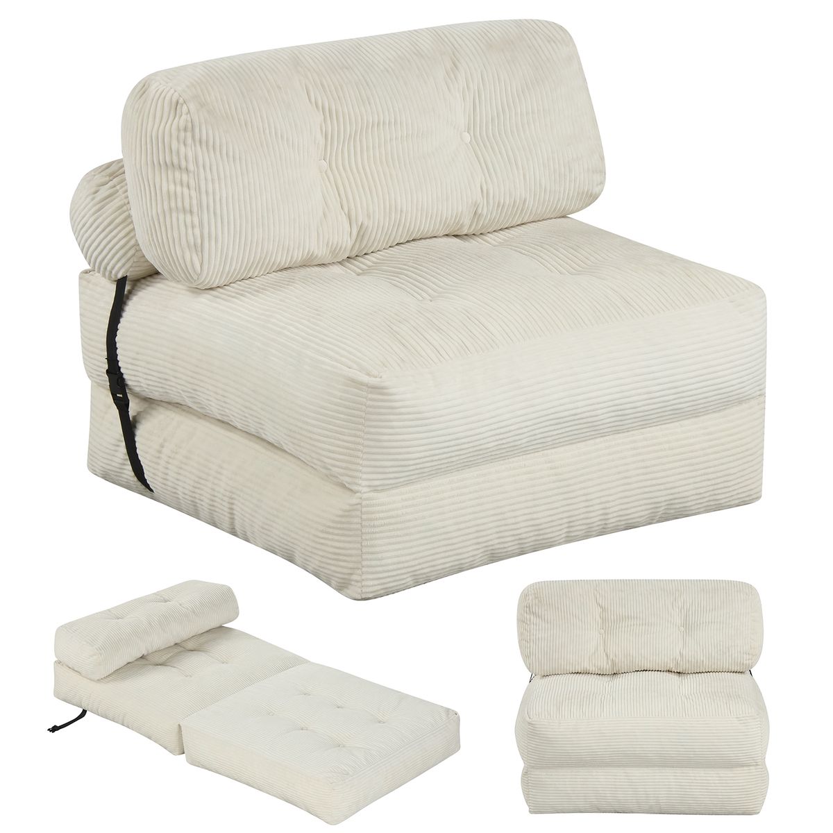 Folding Chair Bed - Sofa-Beige