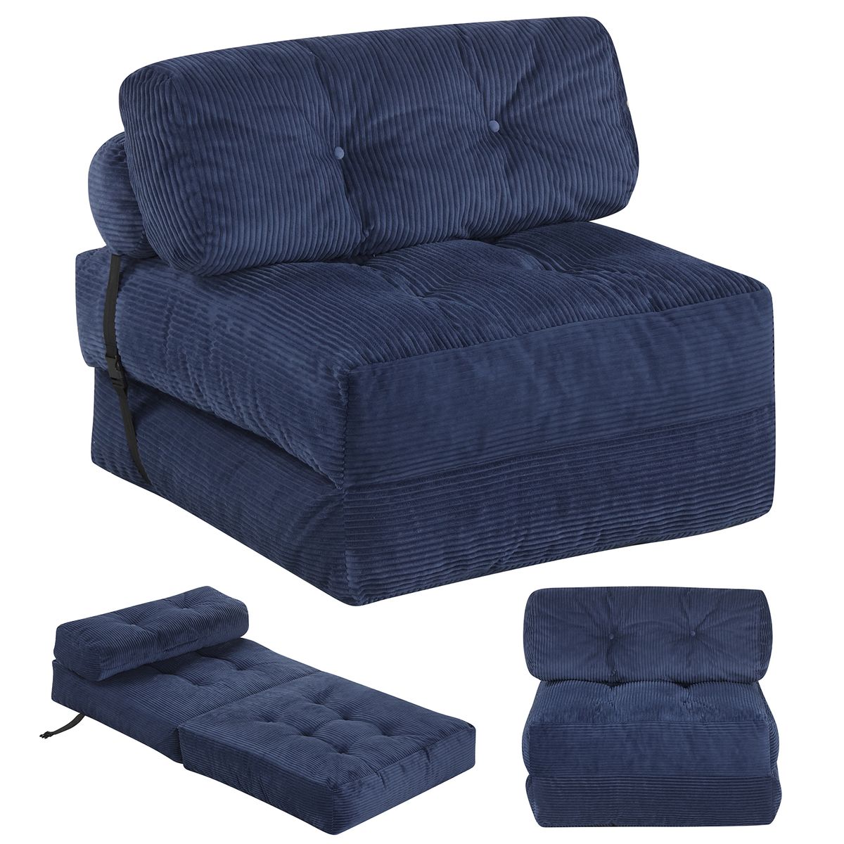 Folding Chair Bed - Sofa-Blue