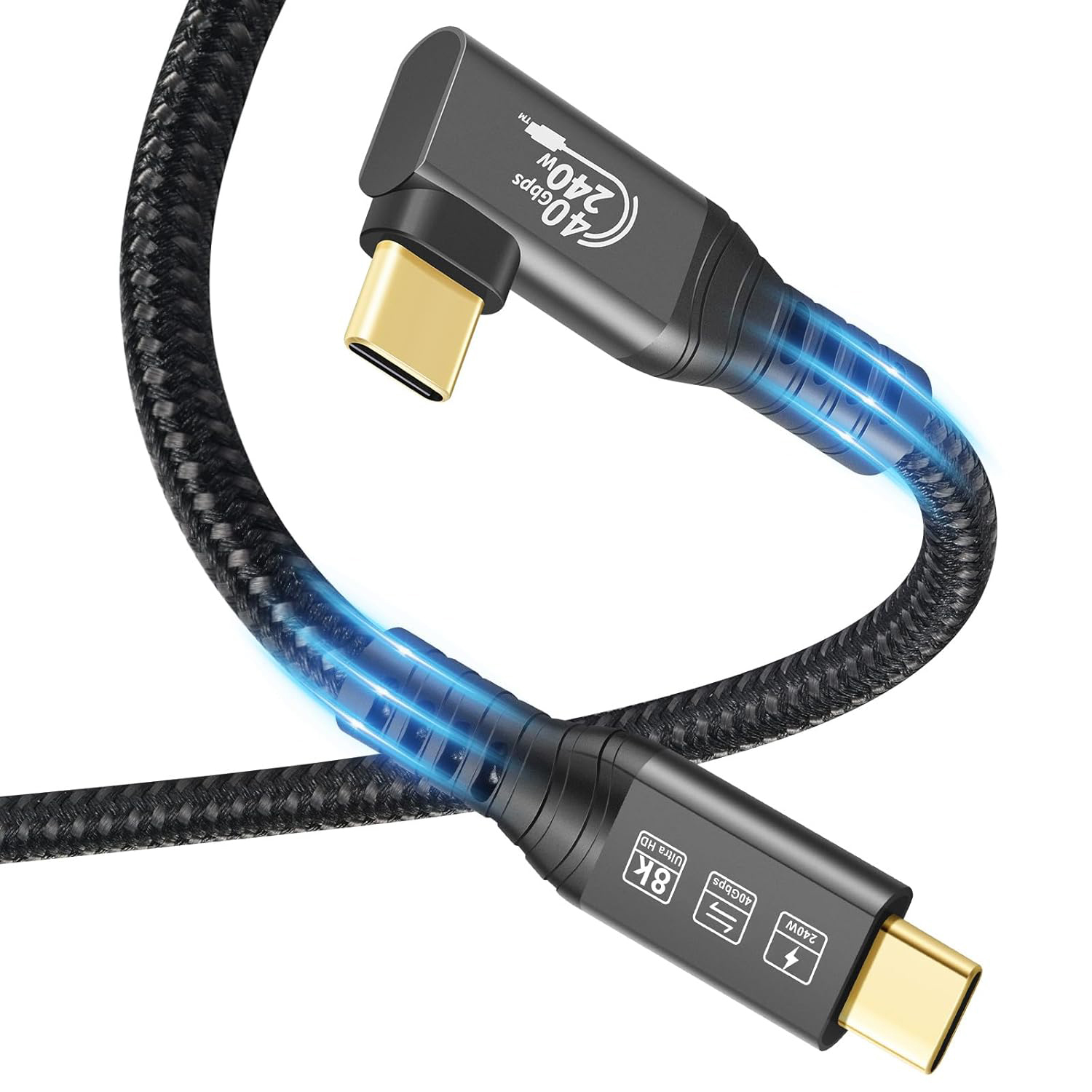USB C 4.0 Cable with Thunderbolt (1- or 2-Pack) - 2-Pack