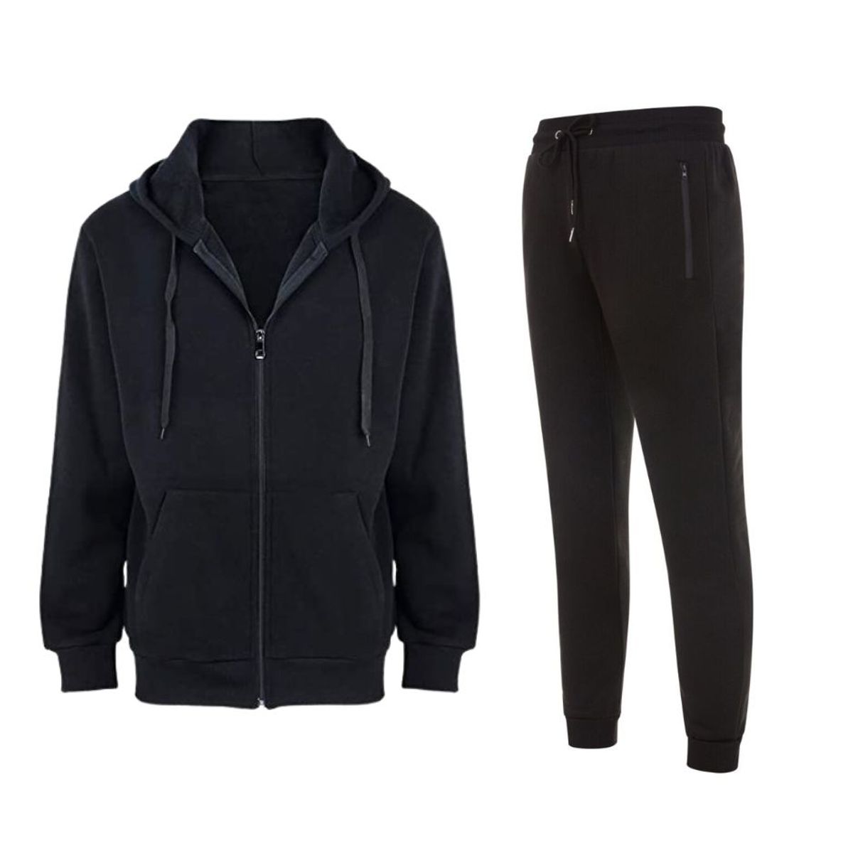 Men's Matching Fleece Zipper Joggers & Hoodie Set (2-Piece) - 2X-Large