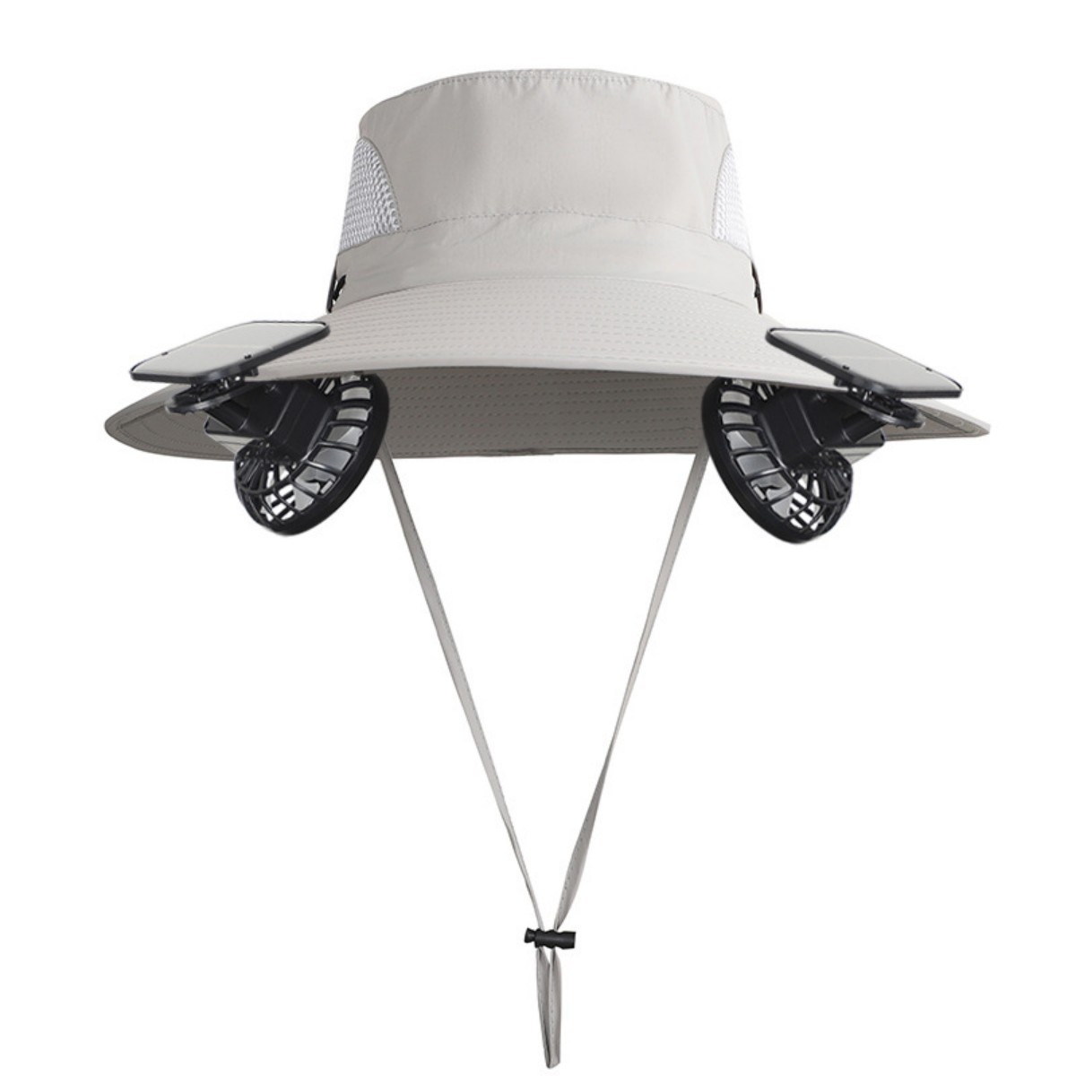 Dual-Fan Sun Hat - Light Grey