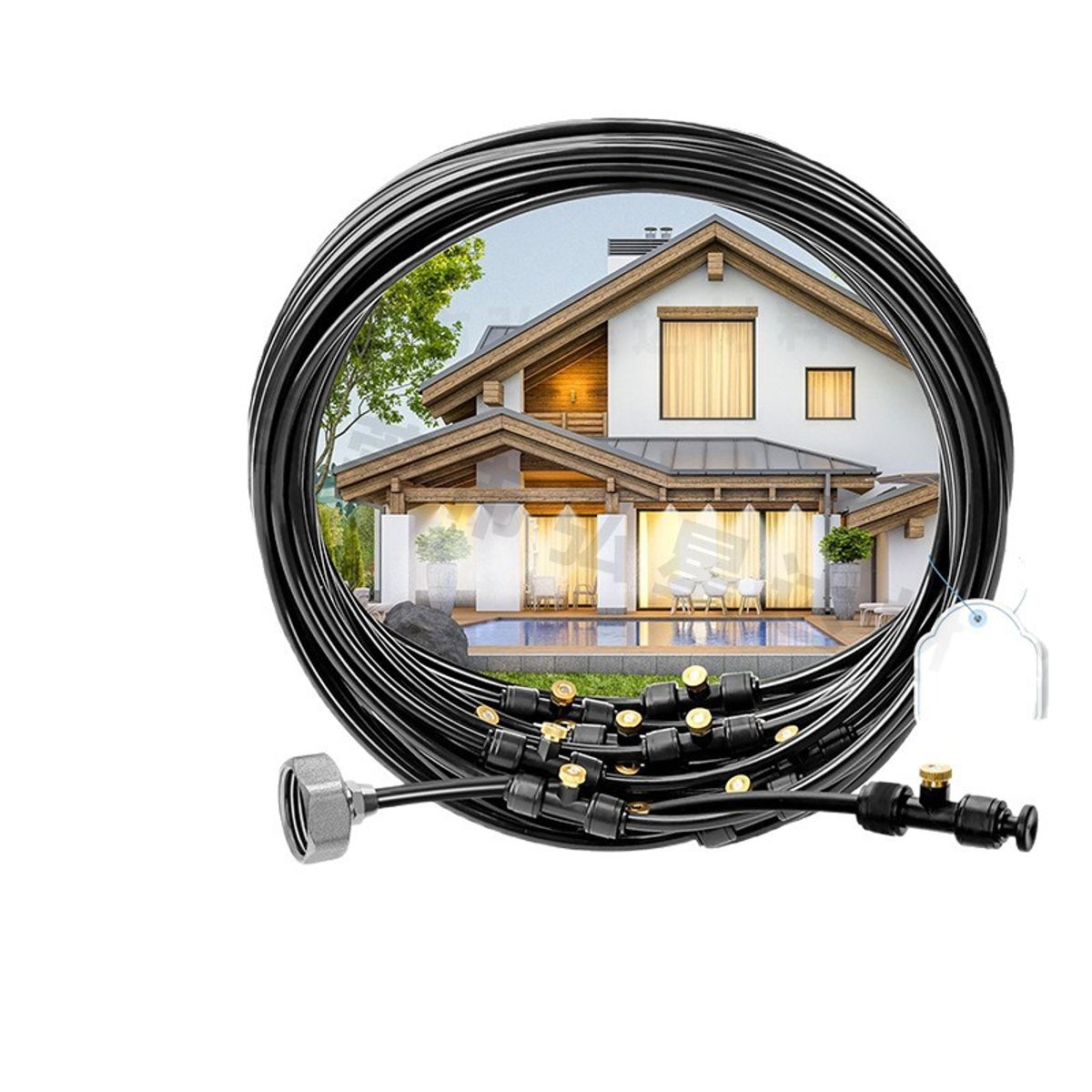 Outdoor Water Mist Cooling System - 59FT