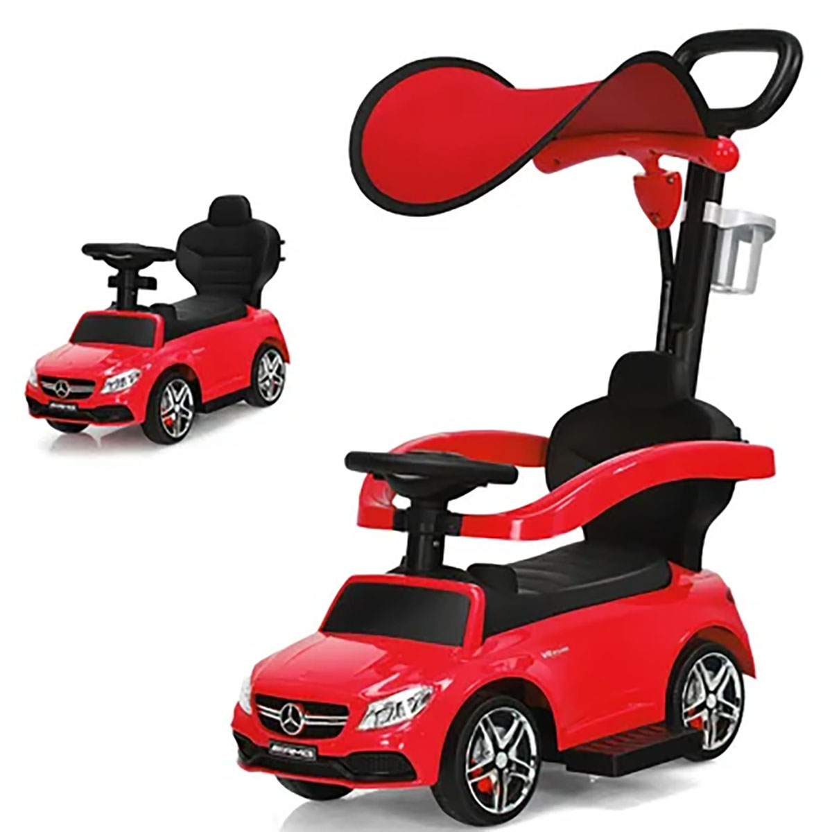 Kids' 3-in-1 Mercedes Benz Ride-on Sliding Car with Canopy - Ride on Car RE