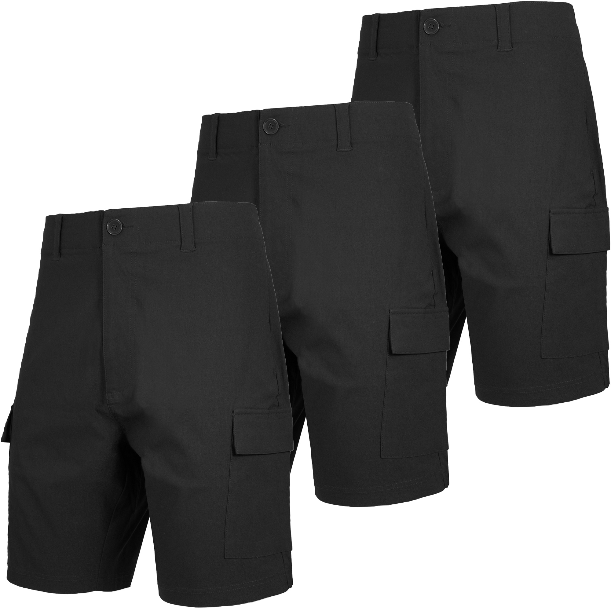 Men’s Super Stretch Cargo Shorts (3-Pack) - MSSCS-200 - BK-BK-BK - 30