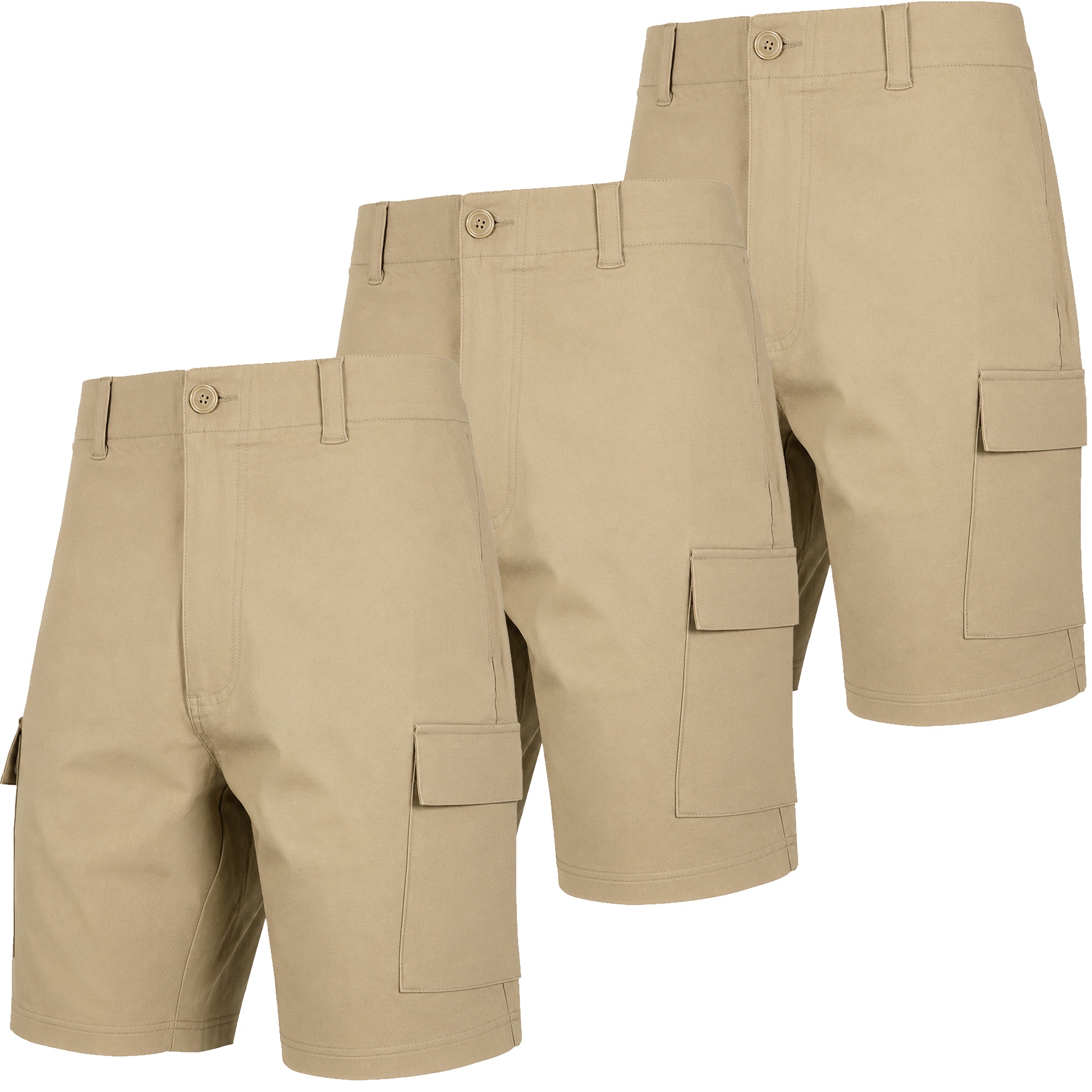 Men&rsquo;s Super Stretch Cargo Shorts (3-Pack) - MSSCS-200 - KK-KK-KK - 30