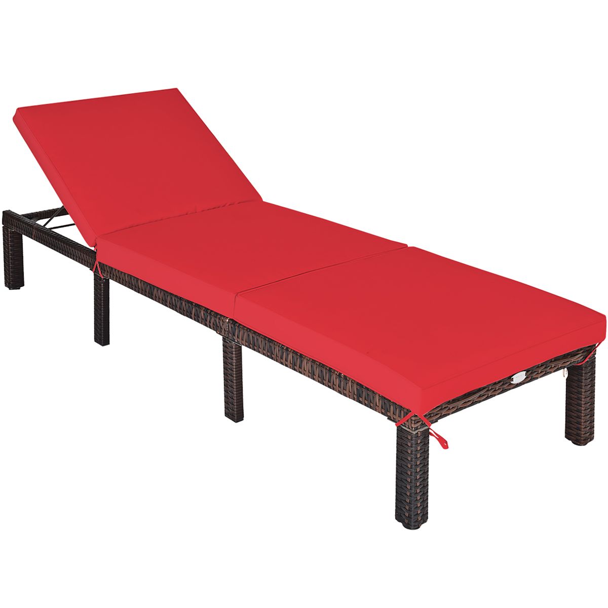 Outdoor Rattan Chaise Lounge (1- or 2-Pack) - Lounge Chair RED-1