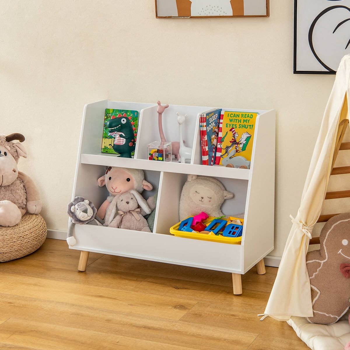 5-Cube Kids' Bookshelf and Toy Organizer - 30" H Beige-Plastic