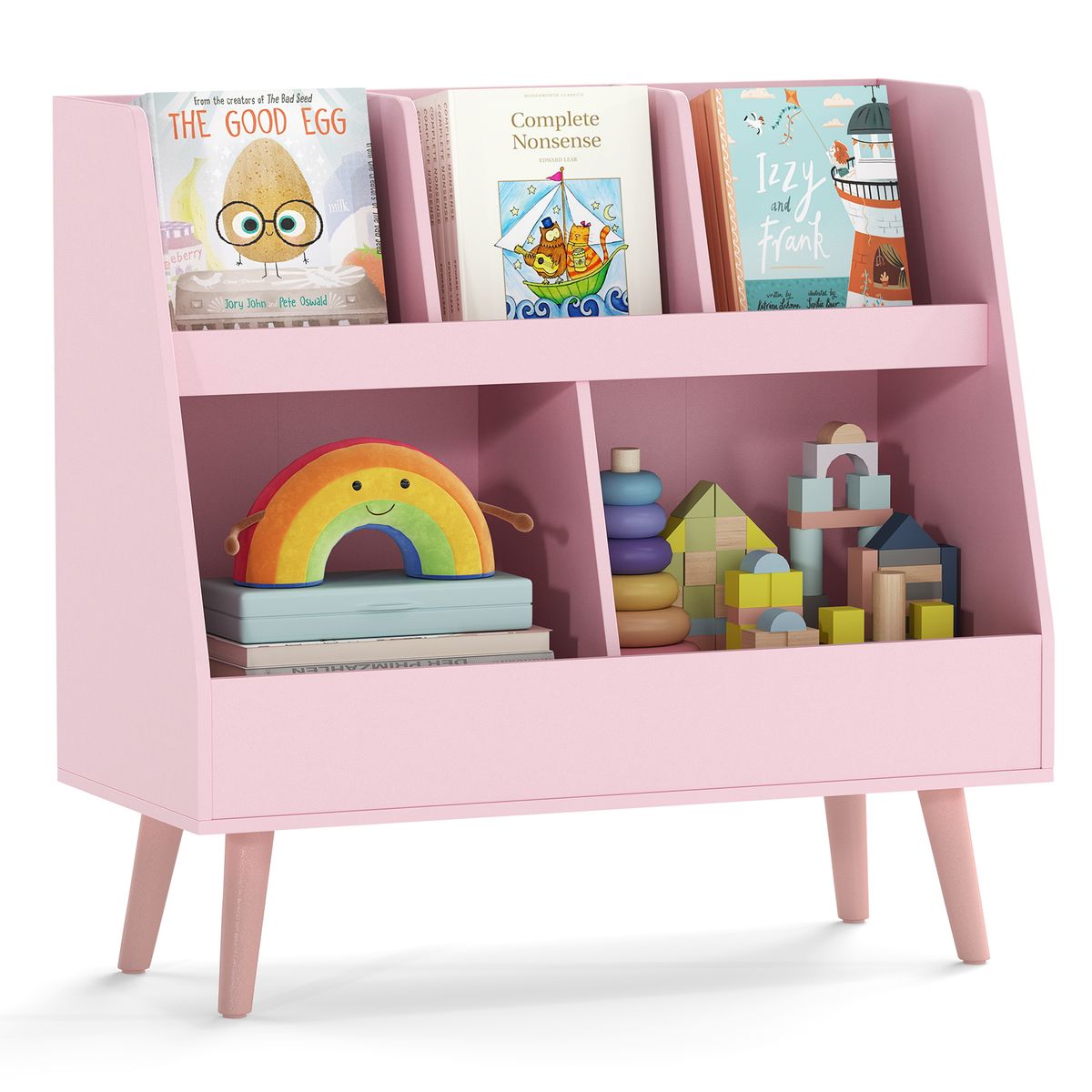 5-Cube Kids' Bookshelf and Toy Organizer - 30" H Pink- Plastic