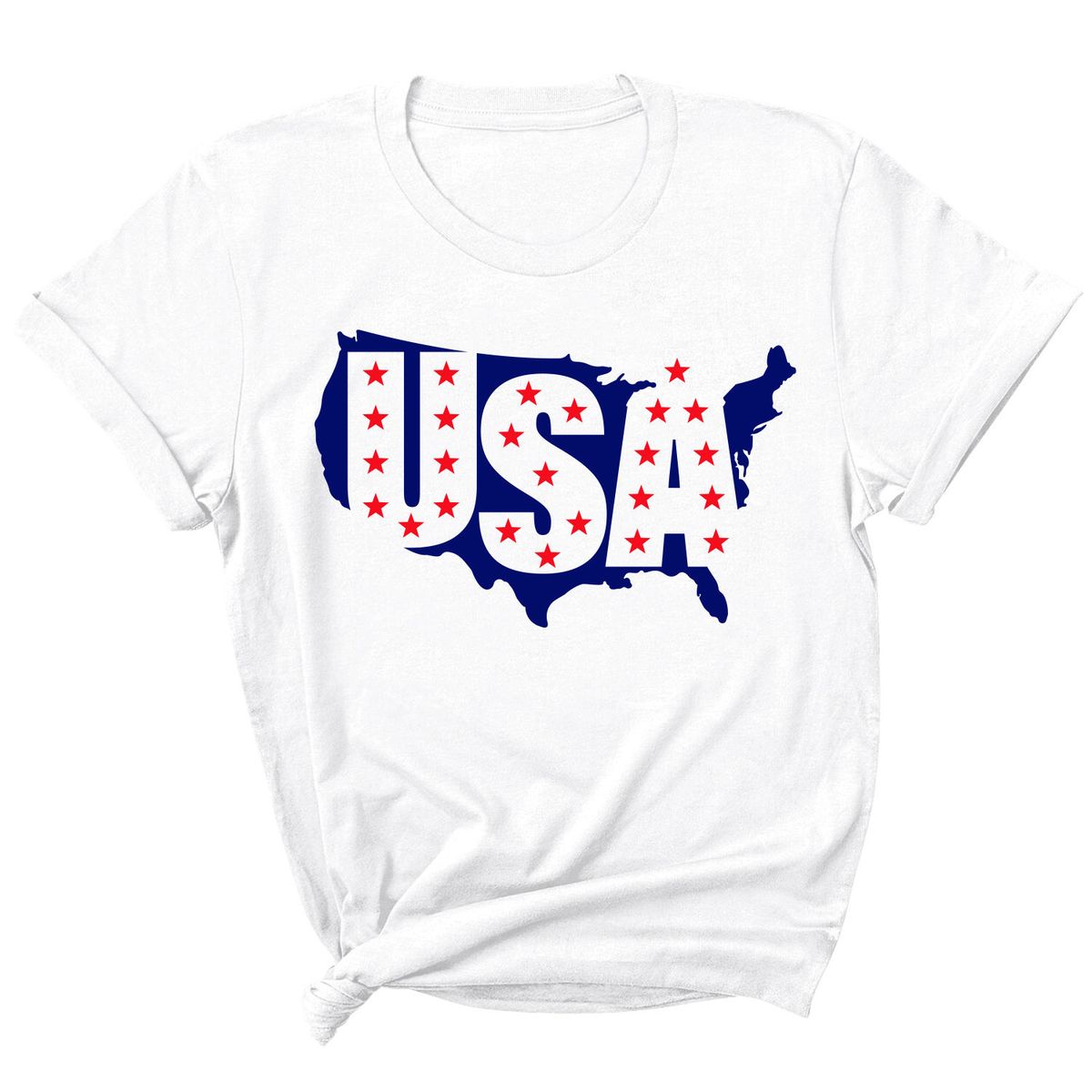 Women We Love USA T-Shirt - USA Map - White / S