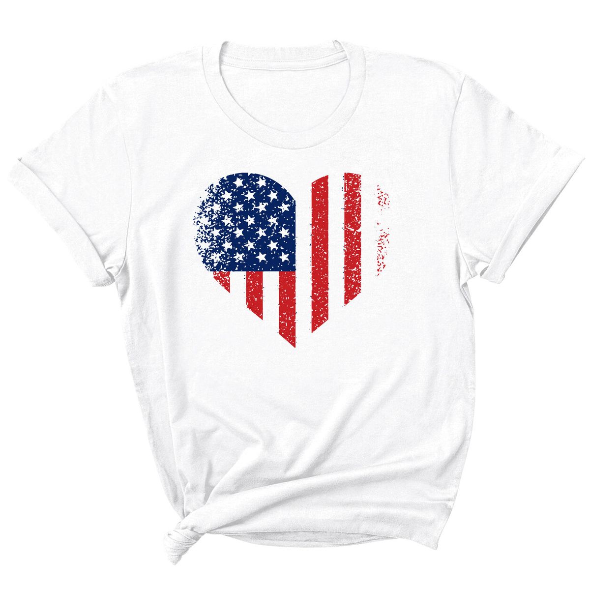 Women We Love USA T-Shirt - Flag Heart - White / S