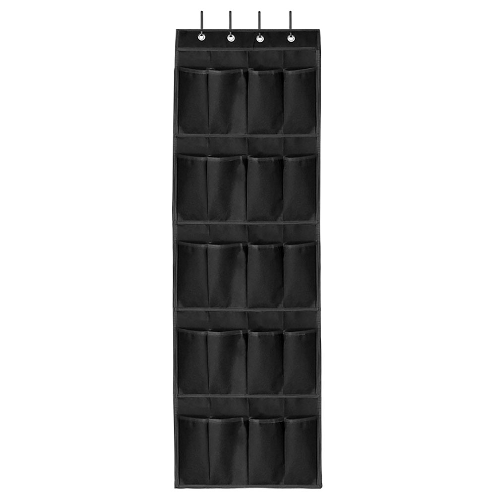 Kids' Over-the-Door 20-Pocket Shoe Rack Organizer - Black