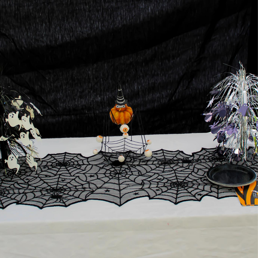 Halloween Lace Coverings - table runner