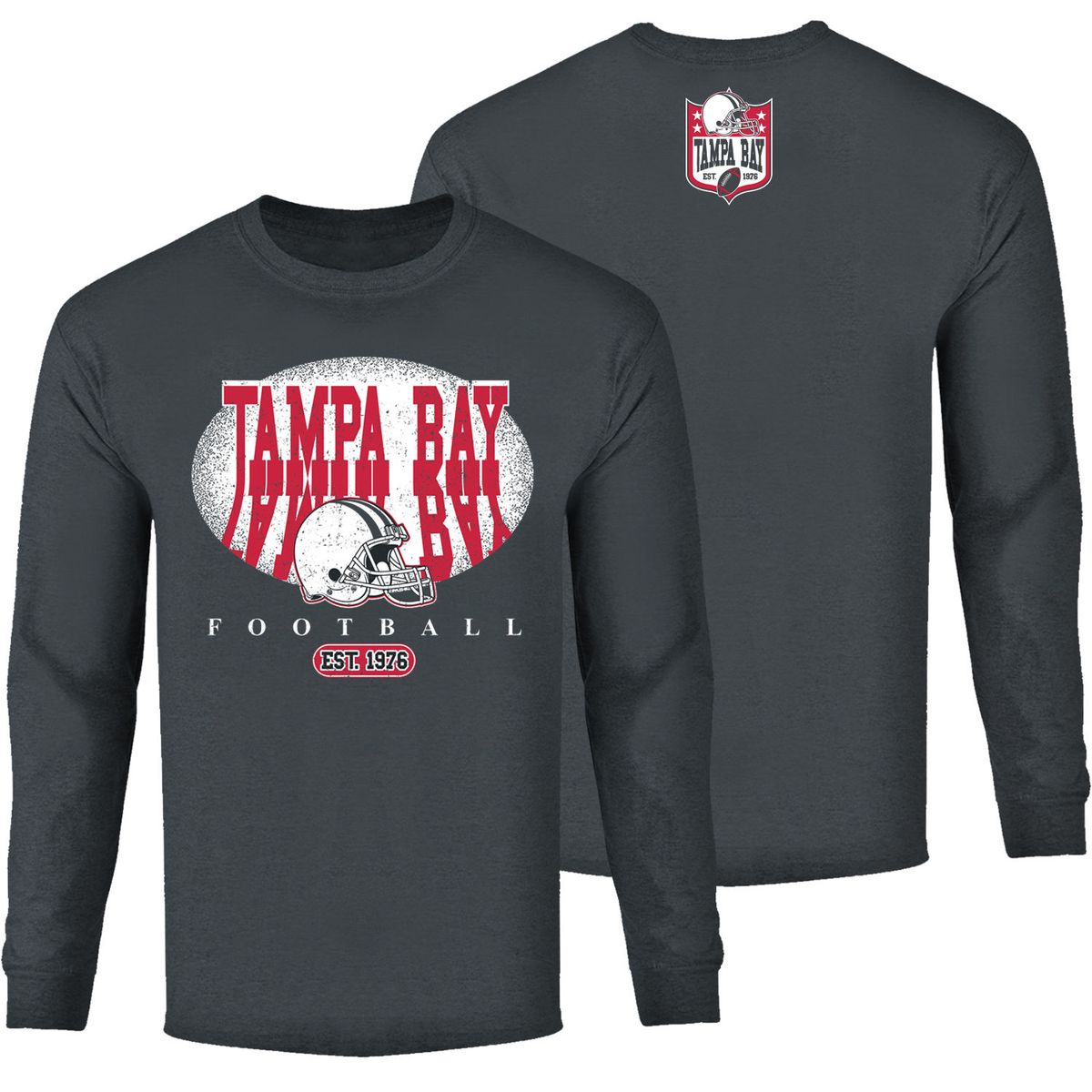 Men's Football Shadow Long Sleeve Shirt - Tampa Bay - Charcoal / S