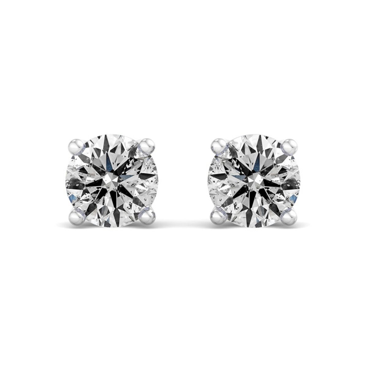 2 Carat Lab Created Diamond Earrings, VS Clarity In 14K Gold - 2 Carat Diamond Earrings WG
