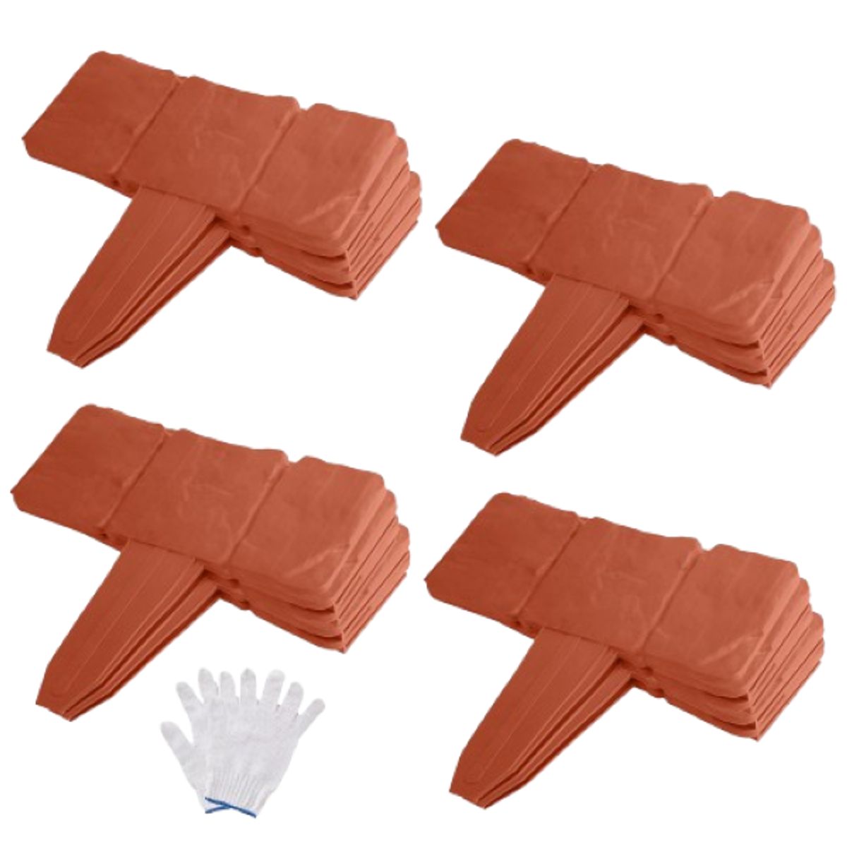 Cobblestone Garden Edging (20 Pieces) - Red with Gloves