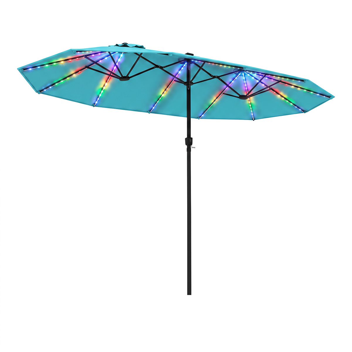 Double-Sided Patio Umbrella with Solar LEDs - without base-Tur
