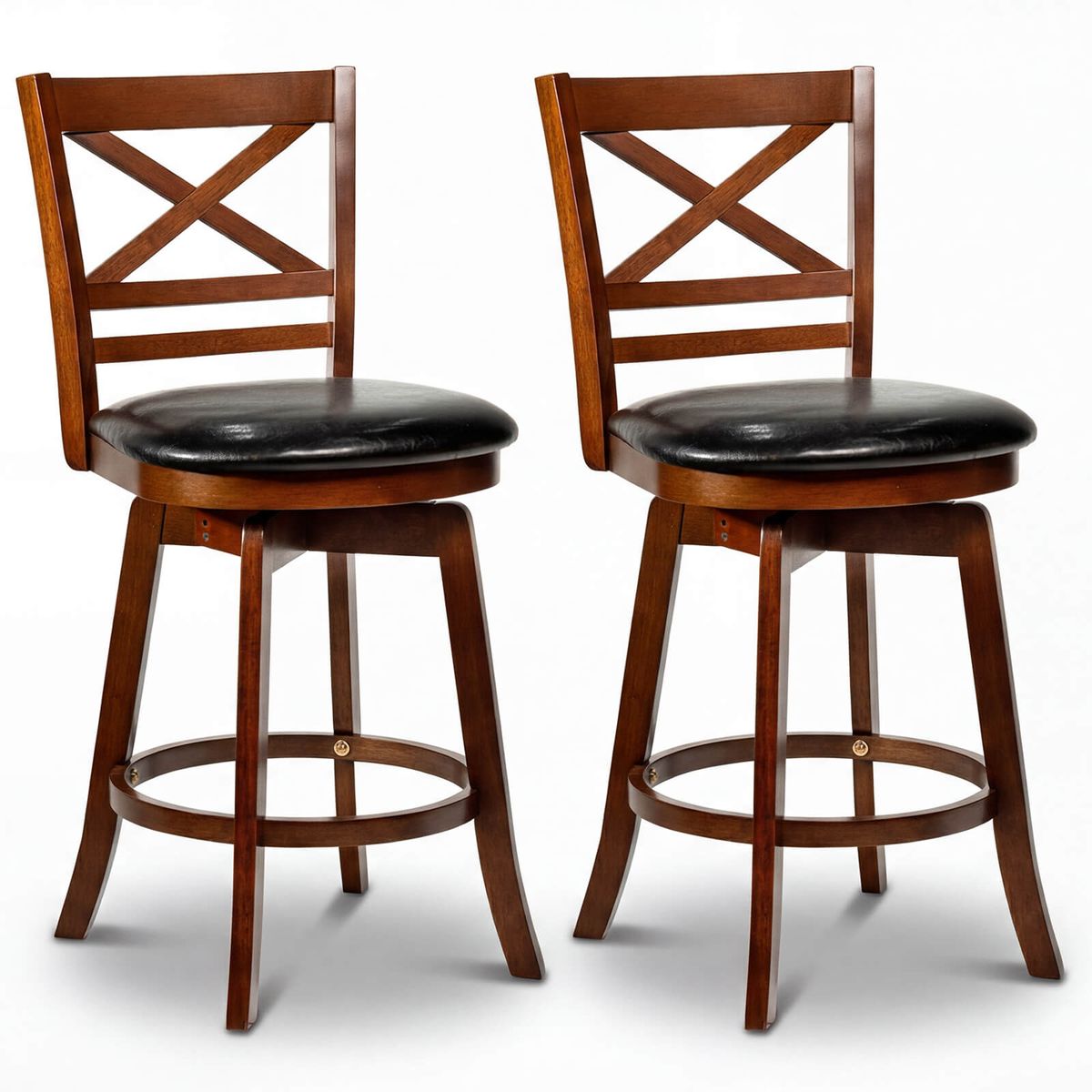 25” Swivel Counter Barstools with Backrest (Set of 2 or 4) - Set of 2