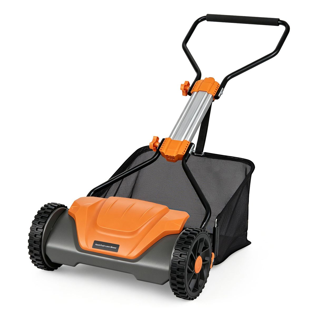5-Blade Push Reel Lawn Mower - Orange & Black
