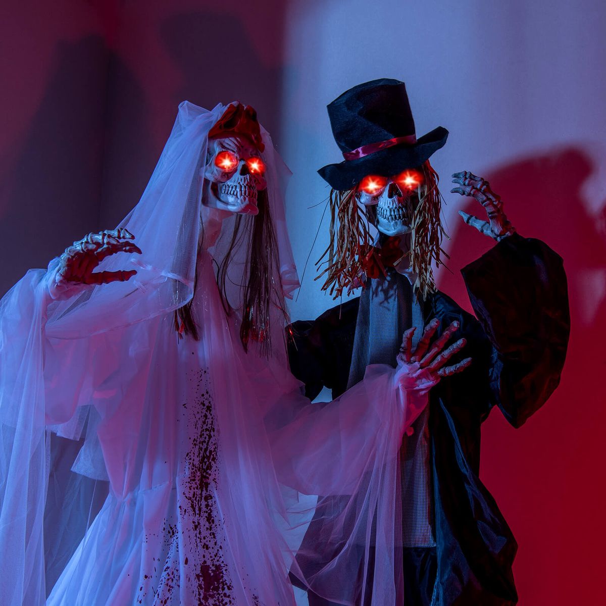 Animatronic Bride or Groom Haunted House Decoration - Bride & Groom