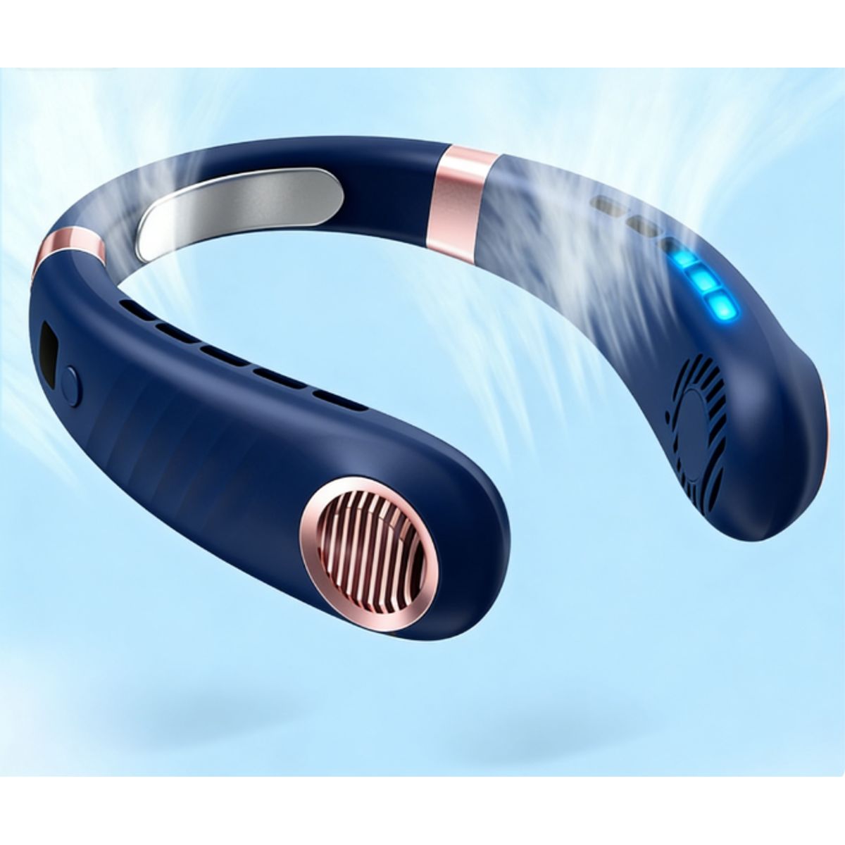 Wearable Neck Air Conditioner Fan - Blue
